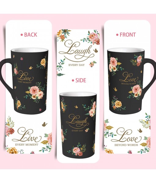 510ml Coffee Mug Flowers Ceramic Tea Cup Espresso Coffee Cups