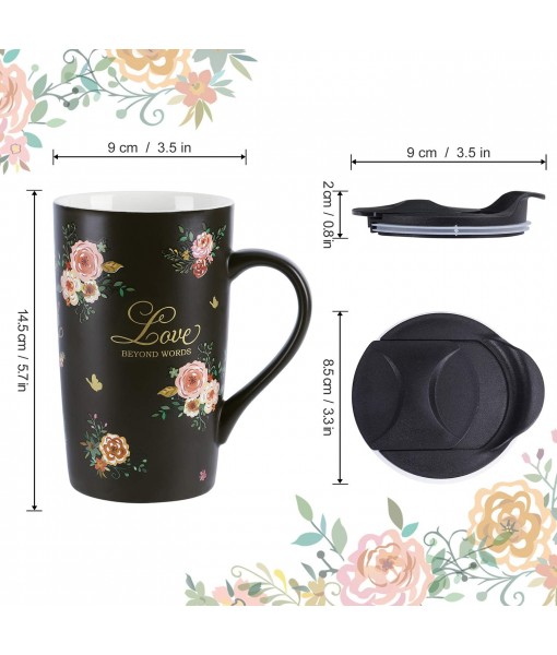 510ml Coffee Mug Flowers Ceramic Tea Cup Espresso Coffee Cups