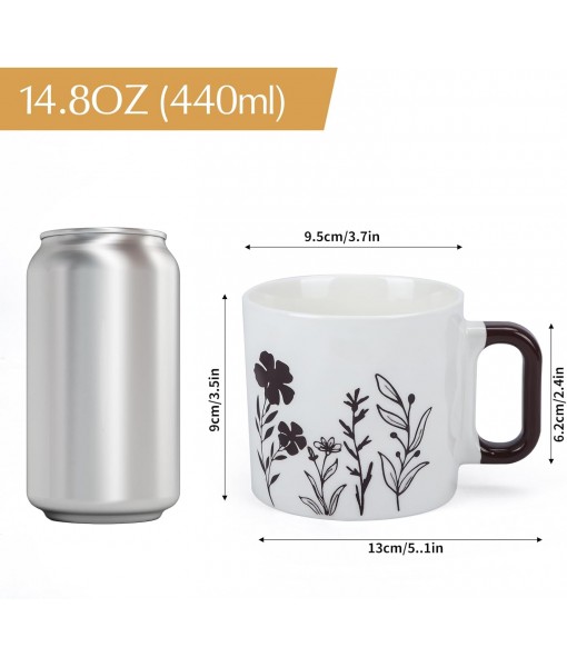 4 Mugs and Coffee Cups 440ML, Pretty Original Espresso Cup