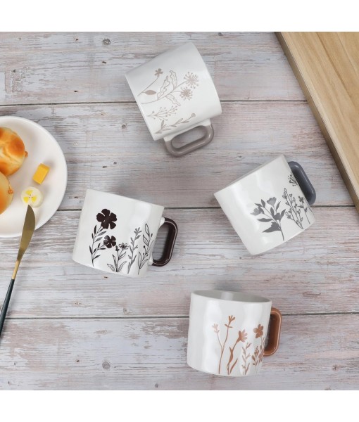 4 Mugs and Coffee Cups 440ML, Pretty Original Espresso Cup