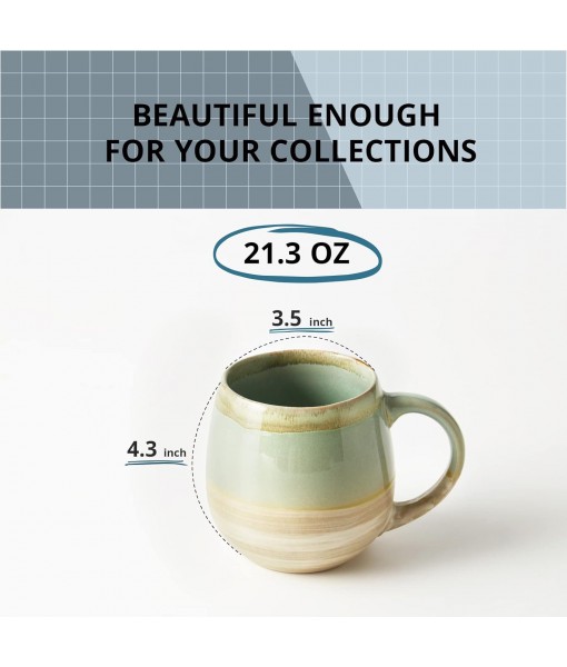 2 x 620ml Large Coffee Mug - Coffee Mugs and Cups - Porcelain Mug