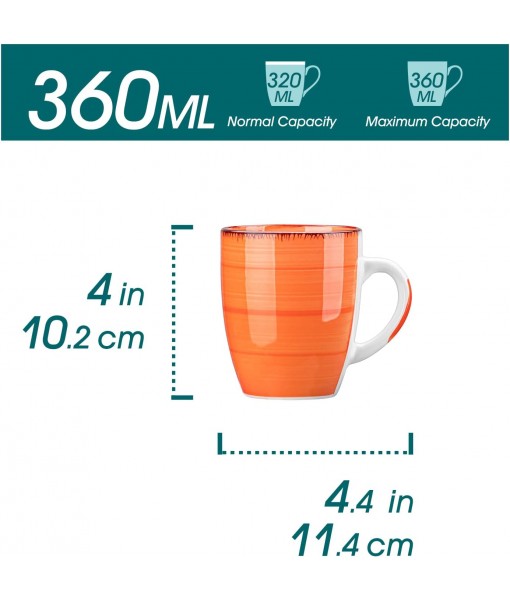 6 Ceramic Mugs, Coffee Cup Set, Minimalist Style