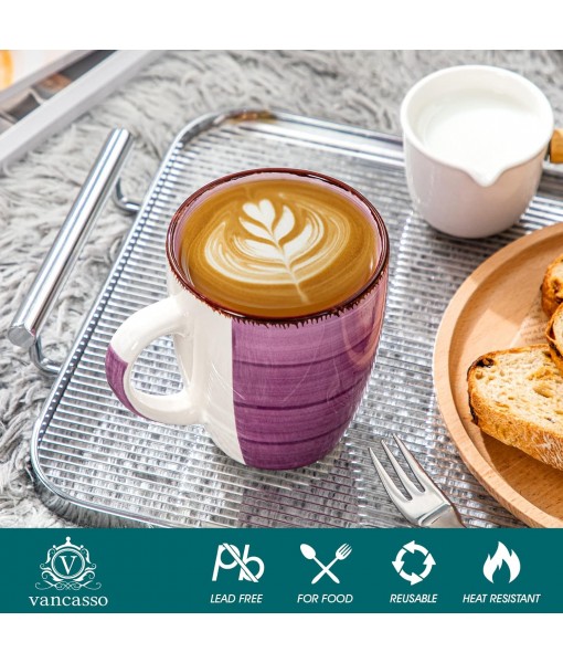 6 Ceramic Mugs, Coffee Cup Set, Minimalist Style