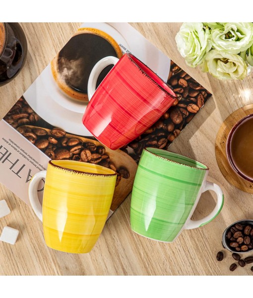 6 Ceramic Mugs, Coffee Cup Set, Minimalist Style