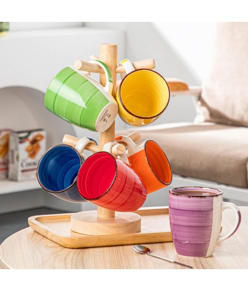 6 Ceramic Mugs, Coffee Cup Set, Minimalist Style