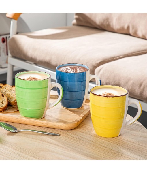 6 Ceramic Mugs, Coffee Cup Set, Minimalist Style