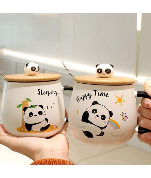 Arawat Panda Tasse avec Couvercle Douce Tasse à café Panda Cadeau 400