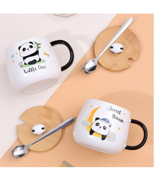 Arawat Panda Tasse avec Couvercle Douce Tasse à café Panda Cadeau 400