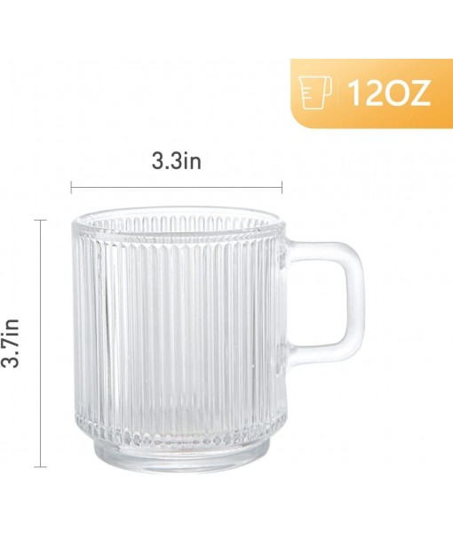 D.M DESIGN·MASTER [Lot de 6, 350ML - Tasses à Latte Macchiato en Verre