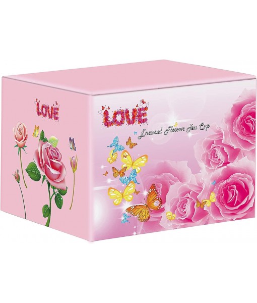 evecase Tasse Papillons Rose Fleurs Avec Cuillère,Cadeau Femme/Maman/N