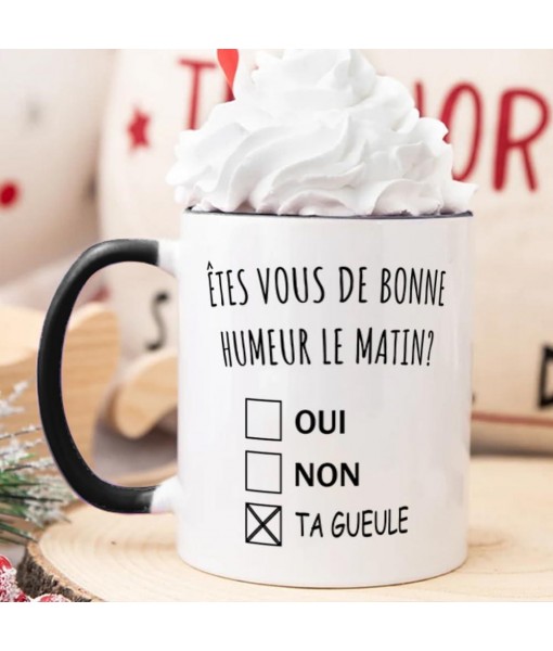 Fatbaby Mug Bonne Humeur ta Gueule - Cadeau Collègue Retraite - Idée C