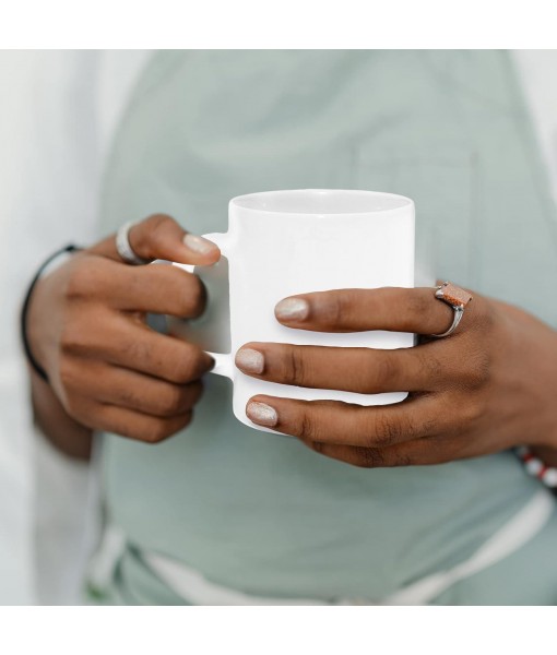 MR.R Lot de 2 tasses à café vierges en céramique blanche pour lave-vai