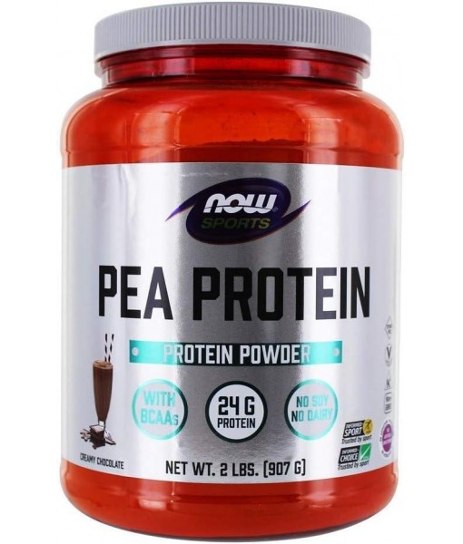 NOW Foods - Pea Protein 100% Pure Non-GMO Vegetable Protein Dutch Chocolate - 2 lbs.