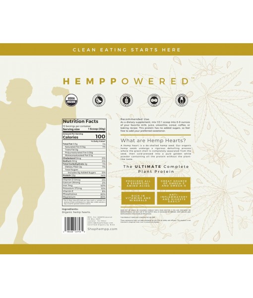 Vegan Protein Powder, Hemp Protein Powder, Hemp Seeds Organic, Hemp Hearts, Plant Based Protein Powder, Unsweetened, Unflavored, Raw, Clean, Keto Friendly, Gluten, Dairy, Lactose, Sugar Free