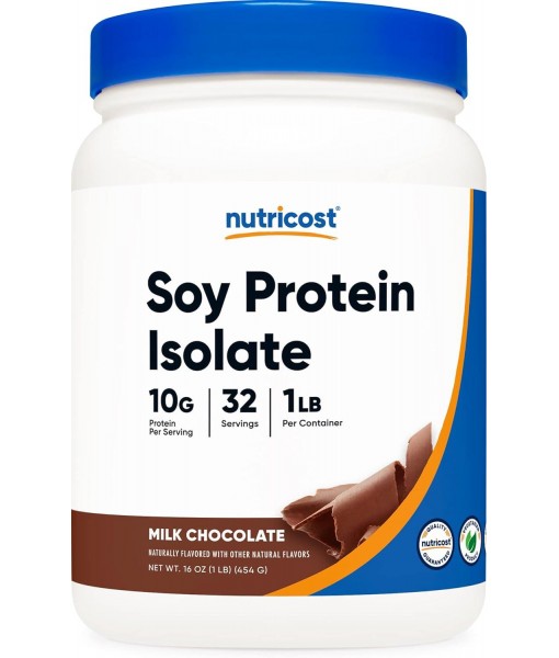Nutricost Soy Protein Powder, 1 LB Chocolate, 10 Grams of Protein Per Serving, Vegetarian, Non-GMO & Gluten Free