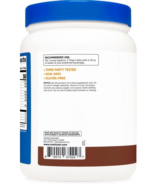Nutricost Soy Protein Powder, 1 LB Chocolate, 10 Grams of Protein Per Serving, Vegetarian, Non-GMO & Gluten Free
