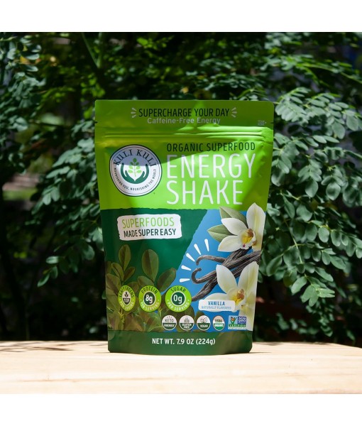 Kuli Kuli Organic Moringa Greens Smoothie Mix - Plant-Based Superfood Protein Smoothie Mix, Vanilla, 7.6 Ounce Pouch, Vegan and Gluten-Free with 8g Pea Protein and 1 Cup Greens Per Serving