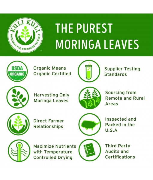 Kuli Kuli Organic Moringa Greens Smoothie Mix - Plant-Based Superfood Protein Smoothie Mix, Vanilla, 7.6 Ounce Pouch, Vegan and Gluten-Free with 8g Pea Protein and 1 Cup Greens Per Serving