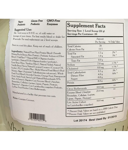 Live Plant Pea Protein Vanilla Powder