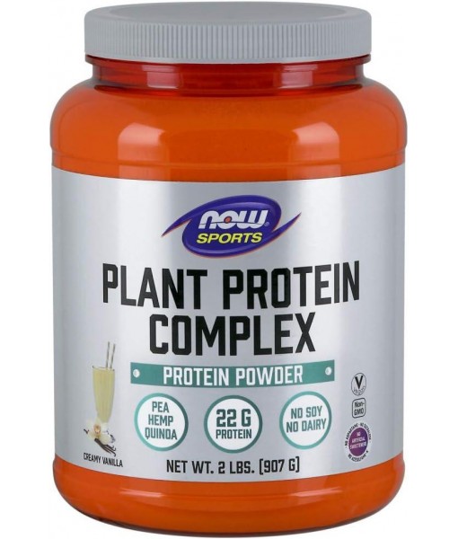 NOW Foods Sports Nutrition, Plant Protein Complex 22 g, Creamy Vanilla Powder, 2-Pound