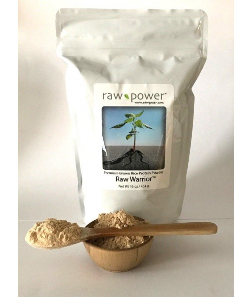 Raw Power Raw Warrior Brown Rice Protein Powder, (16 oz, Premium)