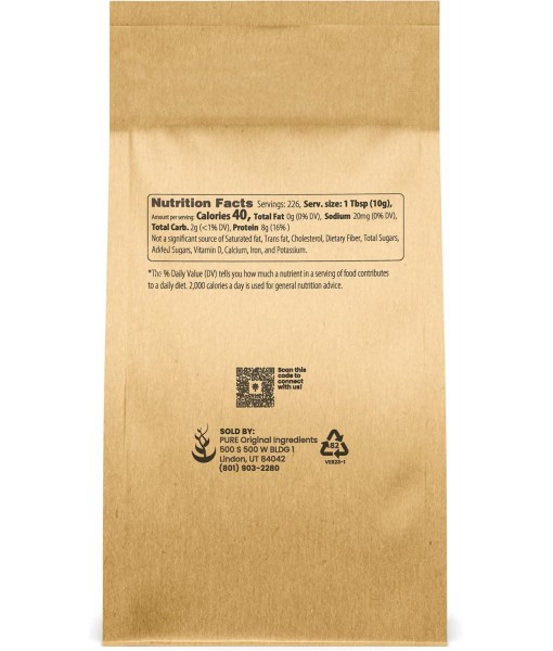 Pure Original Ingredients Rice Protein Powder (5 lb) Sustainably Sourced, Vegan & Gluten-Free, Made of Sprouted Brown Rice