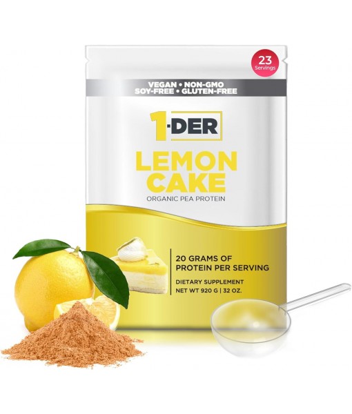 Organic Pea Protein Powder – Lemon Cake Isolate Supplement Plant Based, Vegetarian & Vegan Protein. Easy to Digest, Muscle Recovery | Non-GMO, No Lactose, No Soy and Gluten Free – 23 Servings.