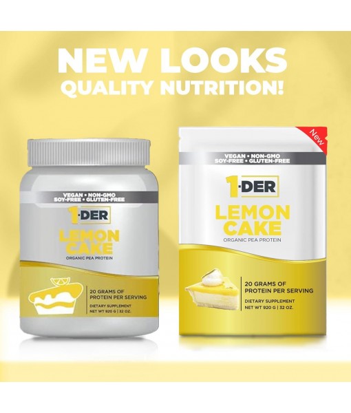 Organic Pea Protein Powder – Lemon Cake Isolate Supplement Plant Based, Vegetarian & Vegan Protein. Easy to Digest, Muscle Recovery | Non-GMO, No Lactose, No Soy and Gluten Free – 23 Servings.