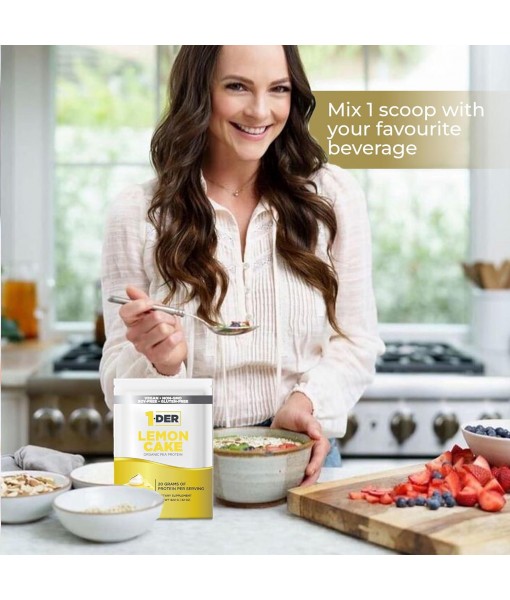 Organic Pea Protein Powder – Lemon Cake Isolate Supplement Plant Based, Vegetarian & Vegan Protein. Easy to Digest, Muscle Recovery | Non-GMO, No Lactose, No Soy and Gluten Free – 23 Servings.