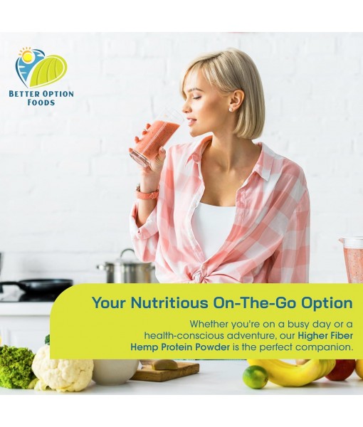 Hemp Protein Powder - Plant Based Protein Powder with Higher Hemp Fiber & Essential Amino Acids - Easy-to-Digest Vegan Protein Powder for Oatmeal, Smoothies, & Baked Goods, 16oz