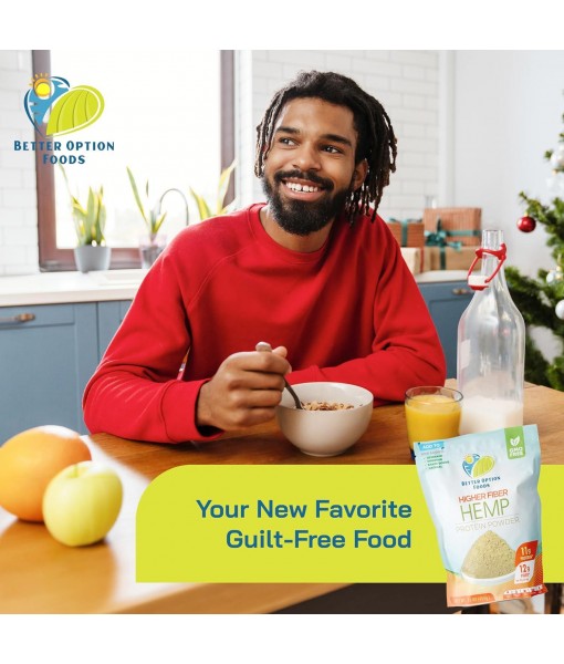 Hemp Protein Powder - Plant Based Protein Powder with Higher Hemp Fiber & Essential Amino Acids - Easy-to-Digest Vegan Protein Powder for Oatmeal, Smoothies, & Baked Goods, 16oz