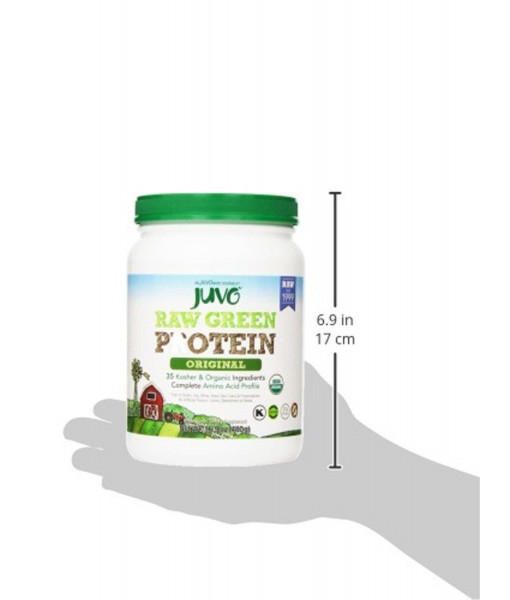 Juvo Raw Green Protein Organic, Vegan, Gluten Free, Non-GMO, Kosher, No Stevia, 23g of Protein, Complete Amino Acid Profile, 16.9 Ounce