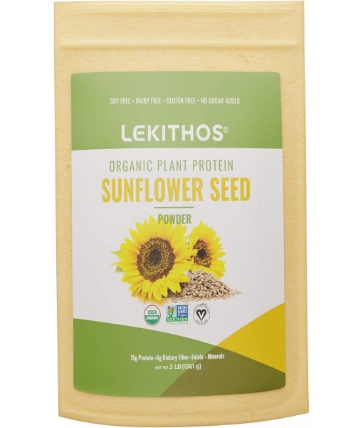 Organic Sunflower Seed Protein Powder - 3 lb - 15g Protein - Single Ingredient, Certified USDA Organic, Non-GMO Project Verified, No Added Sugars - Certified Vegan - Gluten Free