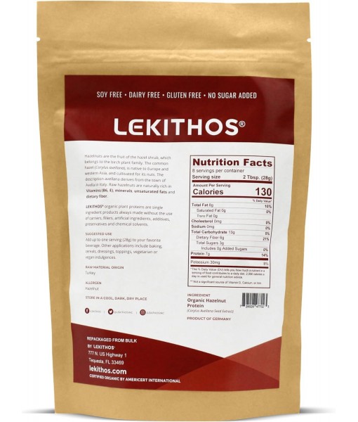 Organic Hazelnut Protein Powder - 8 oz - 7g Protein - Single Ingredient - Non-GMO Project Verified
