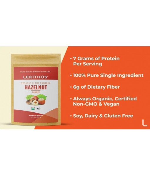 Organic Hazelnut Protein Powder - 8 oz - 7g Protein - Single Ingredient - Non-GMO Project Verified