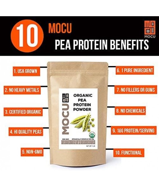 Certified Organic US Grown Pea Protein I 80% I Batch Tested for Heavy Metals I 3 LBS I Packaged Daily