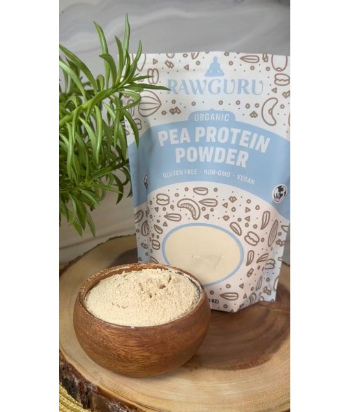 RawGuru Organic Pea Protein Powder - 16 oz - USDA Organic | Gluten Free | Non-GMO | Vegan | Plant Protein Powder