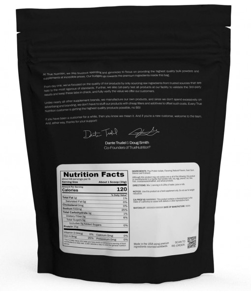 True Nutrition Pea Protein Powder Isolate - 25g Non-GMO Vegan Protein Powder per Serving - Low Carb, Low Fat, High Leucine - Gluten Free, Dairy Free, Soy Free - French Vanilla - 5LB