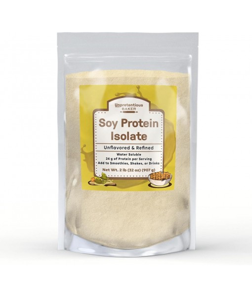 Unpretentious Baker Soy Protein Isolate (2 lb), Good Source of Protein & Iron, Smoothies, Shakes