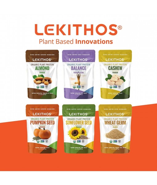 Lekithos Organic Pumpkin Seed Protein - 8 oz - 17g Protein - Certified USDA Organic, Non-GMO Project Verified, No Added Sugars - Promotes Muscle Recovery - Certified Vegan - Gluten Free