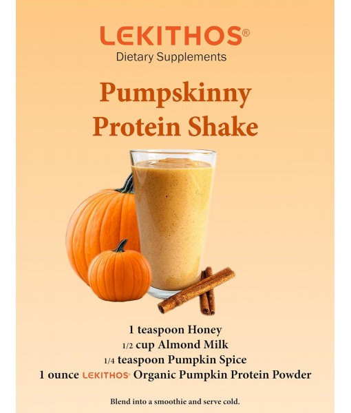 Lekithos Organic Pumpkin Seed Protein - 8 oz - 17g Protein - Certified USDA Organic, Non-GMO Project Verified, No Added Sugars - Promotes Muscle Recovery - Certified Vegan - Gluten Free