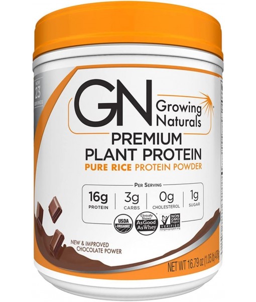 Rice Protein Chocolate Power (476G) 16.80 Ounces by Growing Naturals