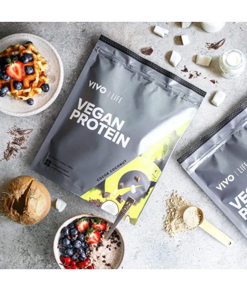 Vivo Vegan Protein Powder - 0.7 oz of Plant-Based Protein per Scoop, 30 Servings (31.7 oz) - Cacao Coconut