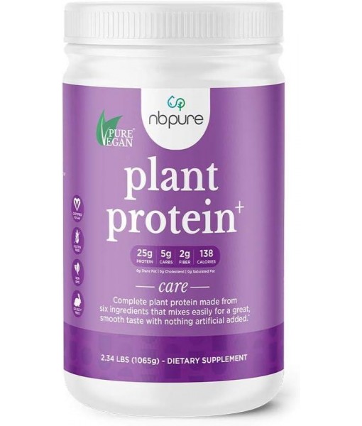 nbpure Vegan Pea Protein Powder, Vanilla – Lean Muscle plus Hunger & Bloating Support for Women, Men, Kids – 25g Clean, Natural Plant Protein Per Serving – No Artificial Sweeteners or Flavors