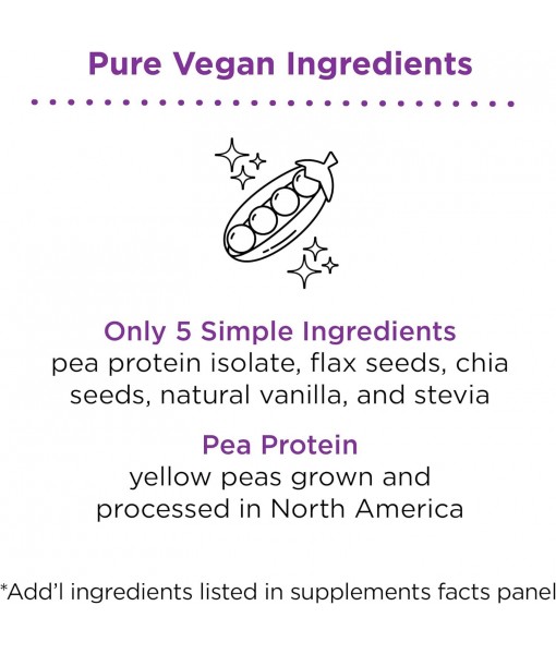 nbpure Vegan Pea Protein Powder, Vanilla – Lean Muscle plus Hunger & Bloating Support for Women, Men, Kids – 25g Clean, Natural Plant Protein Per Serving – No Artificial Sweeteners or Flavors