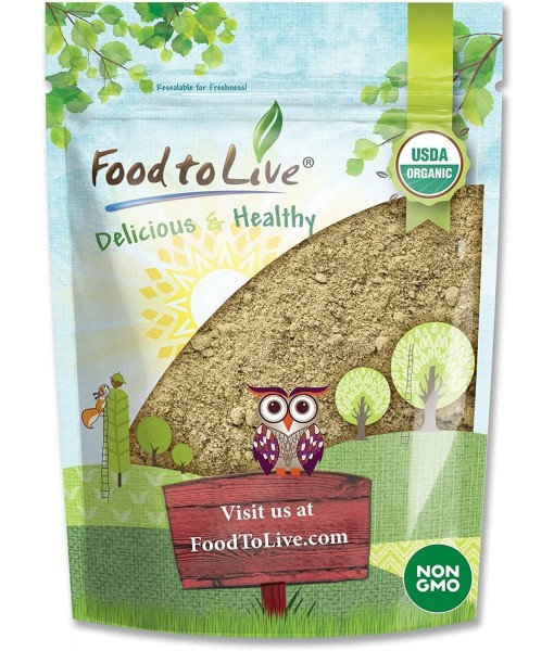 Food to Live Organic Hemp Protein Powder, 1 Pound — 50% Protein, Non-GMO, Non-Irradiated, Pure, Kosher, Vegan Superfood, Rich in Iron and Fiber