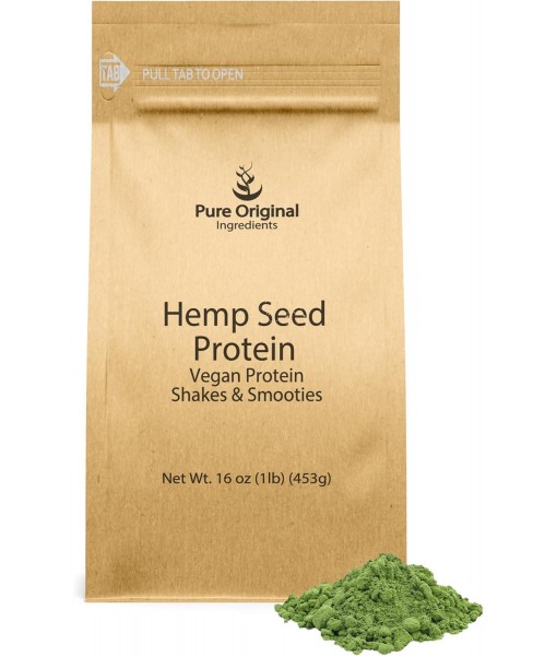 PURE ORIGINAL INGREDIENTS Vegan Hemp Seed Protein Powder (1 lb) Smoothies & Shakes, Nutty Flavor, Smooth Texture