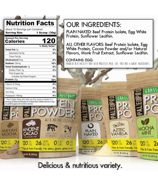 PALEOPRO Protein Powder Paleo Plain, 16 OZ