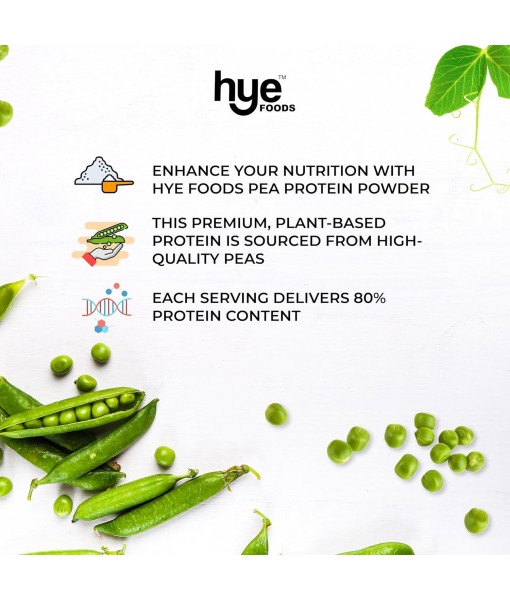 HYE FOODS Premium Pea Protein Powder | 2 lb | Vegan Protein Powder | Gluten Free | Unflavored | Easy to Digest | 100% Peas | 30 Servings