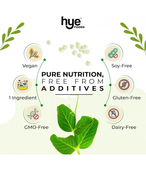 HYE FOODS Premium Pea Protein Powder | 2 lb | Vegan Protein Powder | Gluten Free | Unflavored | Easy to Digest | 100% Peas | 30 Servings